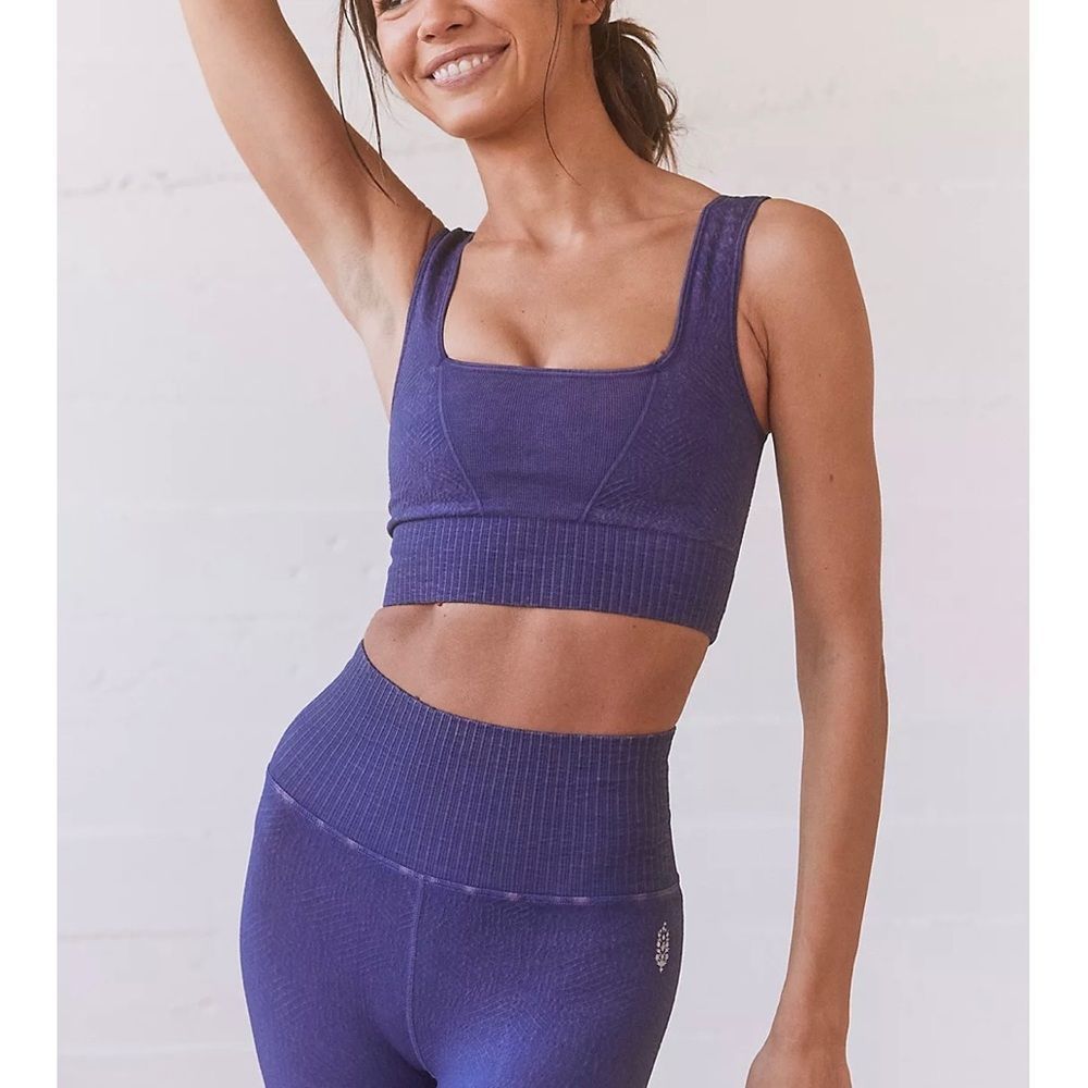 NWOT Free People Good Karma Tile Textured Set in OuterSpace MSRP $138 M/L